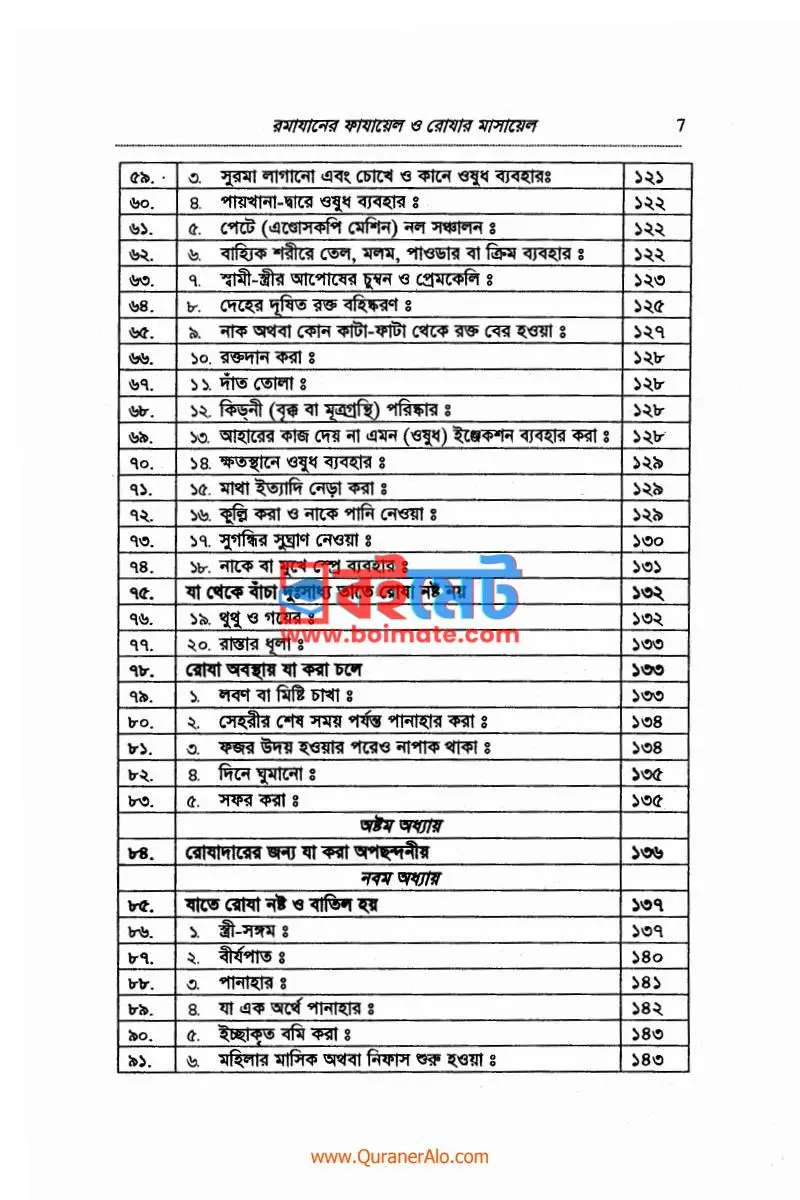 রামাযানের ফাযায়েল ও রোযার মাসায়েল PDF (Romjaner Fazayel O Rojar Masayel) - ২