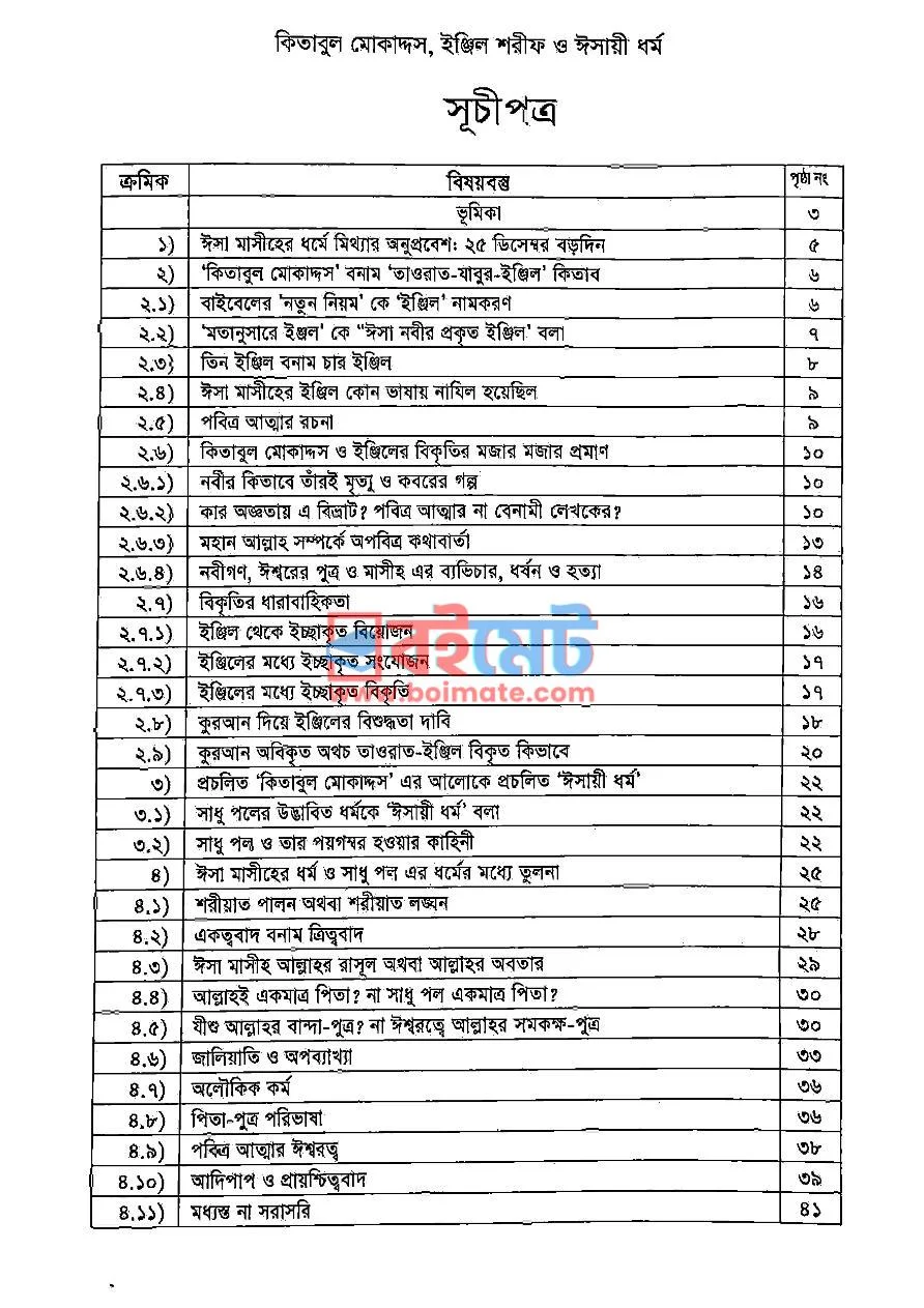 কিতাবুল মোকাদ্দস, ইঞ্জিল শরীফ ও ঈসায়ী ধর্ম PDF (Kitabul Mokaddos, Injeel Sharif O Isayee Dhormo) - ১