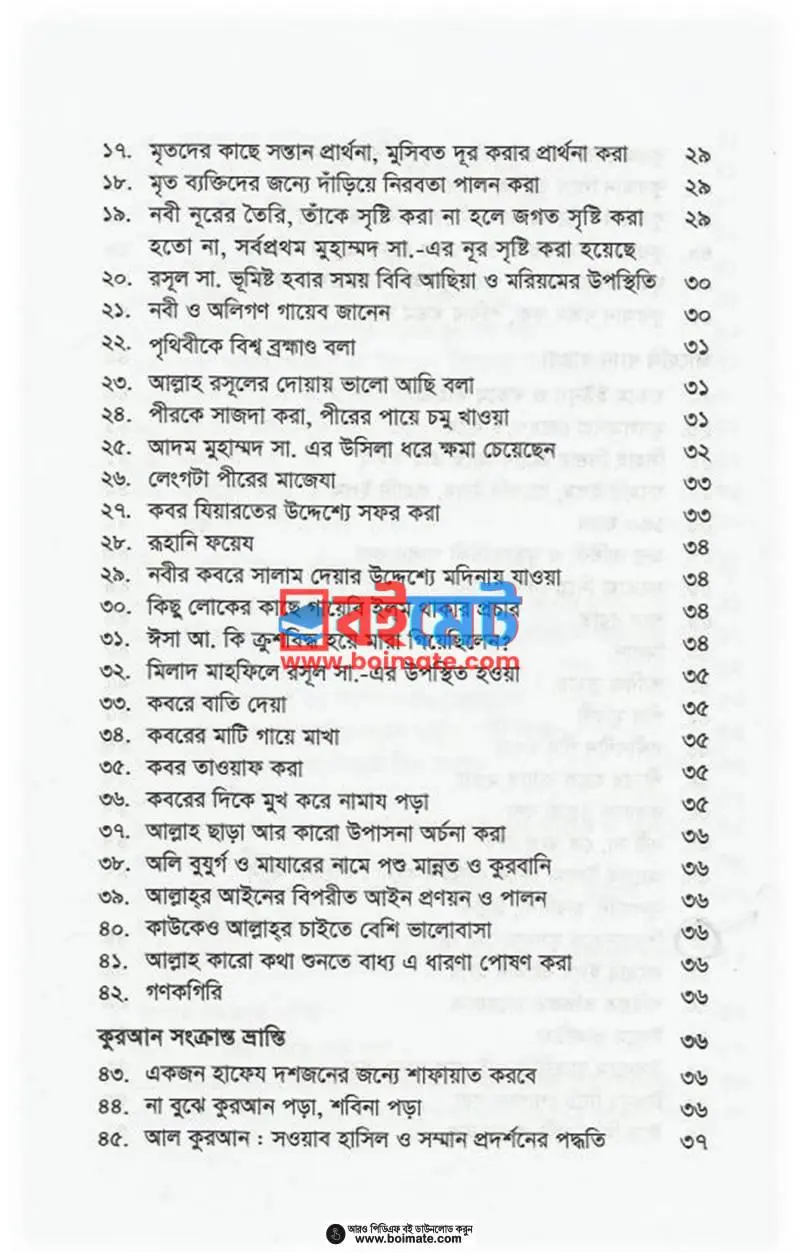 মুসলিম সমাজে প্রচলিত ১০১ টি ভুল PDF (Muslim Somaje Procholito 101 Vul) - ২