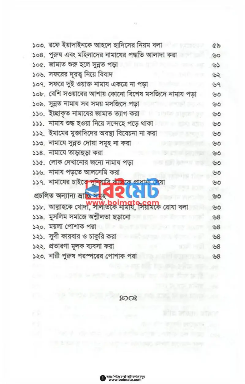 মুসলিম সমাজে প্রচলিত ১০১ টি ভুল PDF (Muslim Somaje Procholito 101 Vul) - ৫