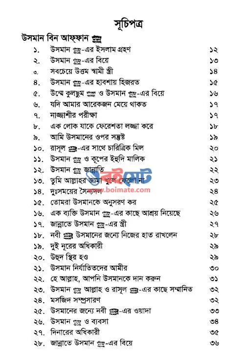 গল্পে গল্পে হযরত উসমান (রা.) PDF (Golpe Golpe Usman R.) - সূচিপত্র ১