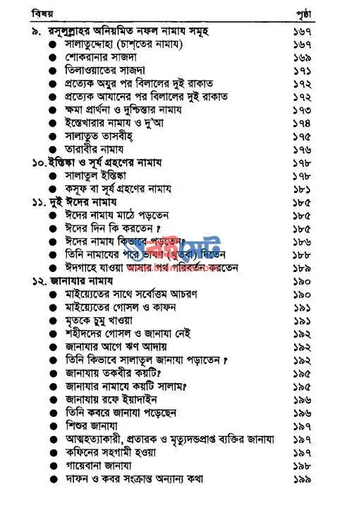 আল্লাহর রসূল কিভাবে নামায পড়তেন PDF (Allahor Rasul Kivabe Namaz Porten) - সূচিপত্র ৪
