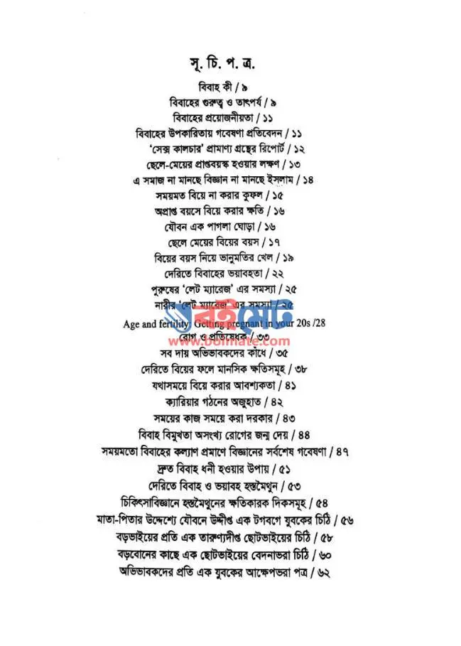 লেট ম্যারেজ PDF (Late Marriage)