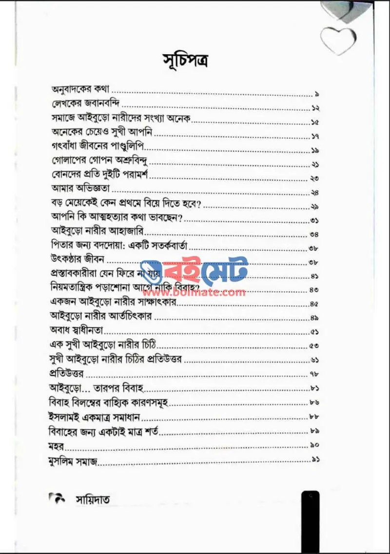 সায়িদাত (আইবুড়ো নারী সংকট ও ভাবনা) PDF (Saidat Aiburo Nari Songkot O Vabna) - ১